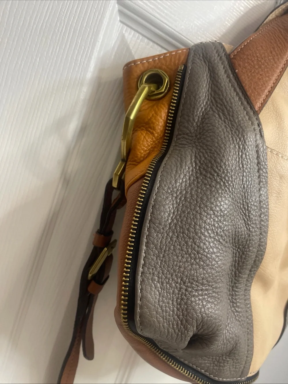 OrYANY Lian Slouchy Color Block Pebble Leather Hobo Shoulder- Crossbody Satchel